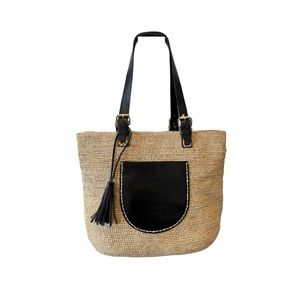 Luxury Raffia Handbag & Genuine Leather